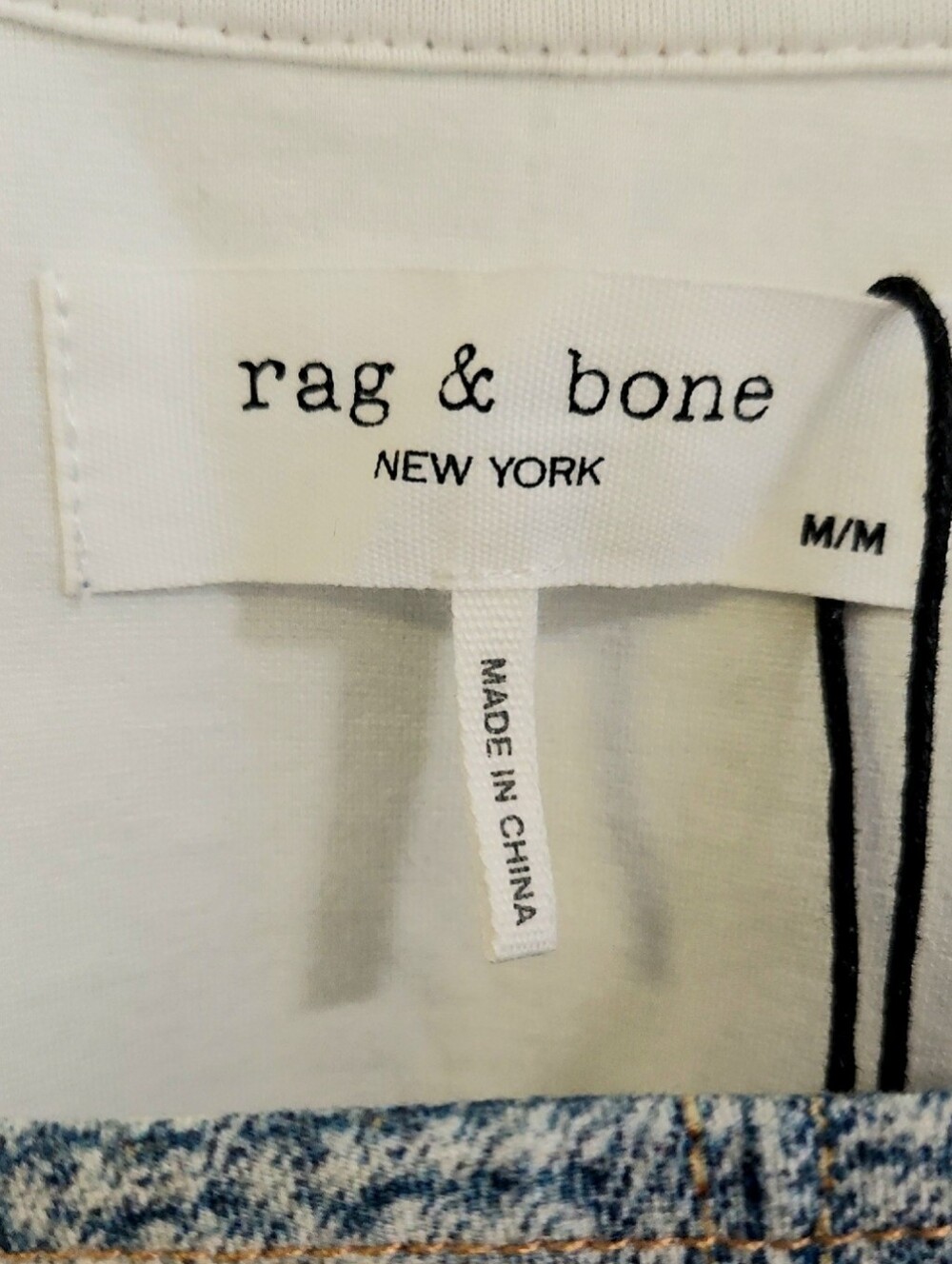 Rag & Bone Top, NEW! Size M, Blue Stretch Denim, Cropped - Picture 3 of 11
